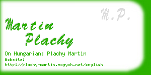 martin plachy business card